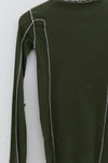 BASERANGE Long Sleeve T-Shirt TTML Collection Ribbed Cotton Portugal BAS-TTML-RB-WI23-LV Green